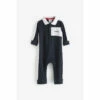 BOSS Baby Navy Blue Logo Collar Romper