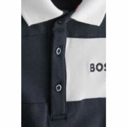 BOSS Baby Navy Blue Logo Collar Romper -BOSS Shop unnamed file 5974