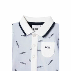BOSS Baby Blue Logo Printed Romper -BOSS Shop unnamed file 5978