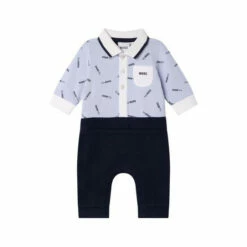 BOSS Baby Blue Logo Printed Romper -BOSS Shop unnamed file 5979