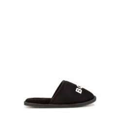 BOSS Logo Slippers Black
