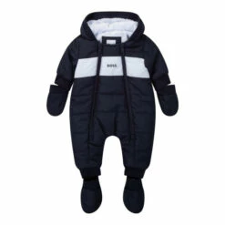 BOSS Baby Hooded Logo Snowsuit Pale Blue