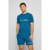 BOSS Blue UV Logo Slim T-Shirt -BOSS Shop unnamed file 712
