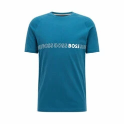 BOSS Blue UV Logo Slim T-Shirt -BOSS Shop unnamed file 714
