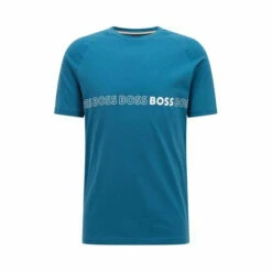 BOSS Blue UV Logo Slim T-Shirt -BOSS Shop unnamed file 715